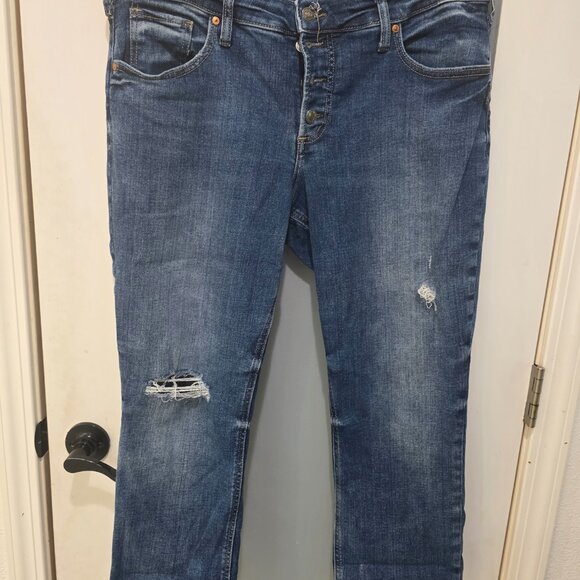 Silver Jeans Co. Button Fly Distressed Jeans | Size 34/27 | Raw Hem Denim - Picture 4 of 16